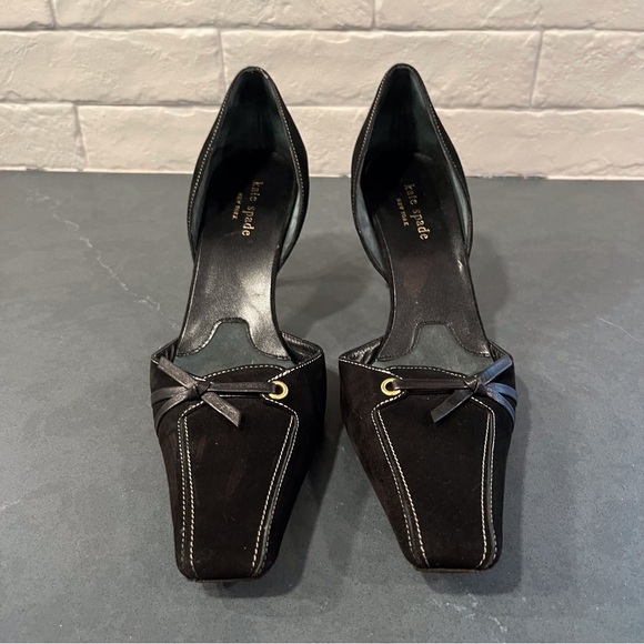 Kate Spade sz 8.5 black suede square to d’orsay pumps - Picture 3 of 16